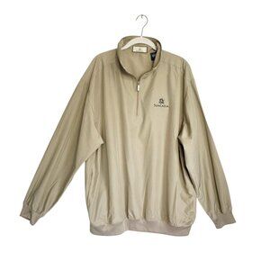Men's Suncadia Golf Long Sleeve 1/4 Zip Pullover Jacket in Tan - Sz L